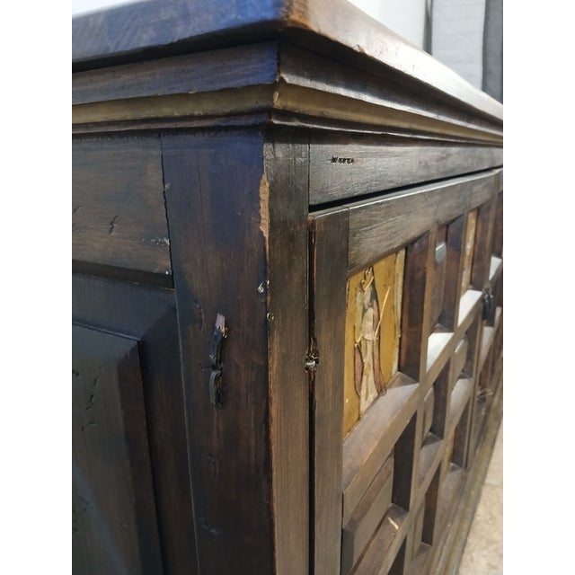 19th Century Antique Hand Painted Spanish Colonial Sideboard For Sale - Image 11 of 12