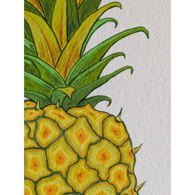 Paper Pineapple Fruit Modern Botanical Paintings by Cynthia Geyer For Sale - Image 7 of 7