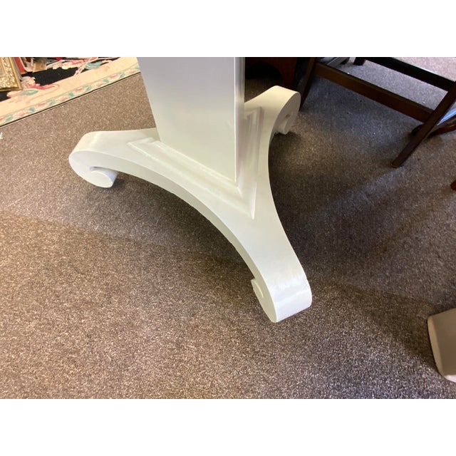 Wood Mid 20th Century Pedestal Table With Marble Center Top For Sale - Image 7 of 8