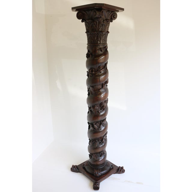 Antique French Oak Pedestal, 1860 For Sale - Image 9 of 11