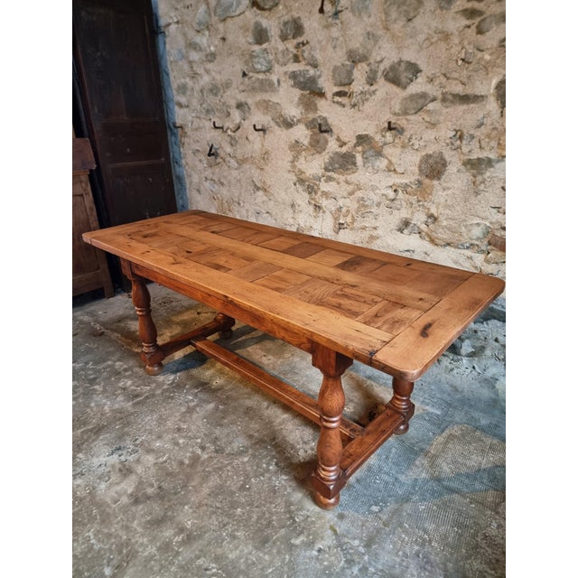 Vintage French Oak Dining Table, 1950-1970 For Sale - Image 12 of 15