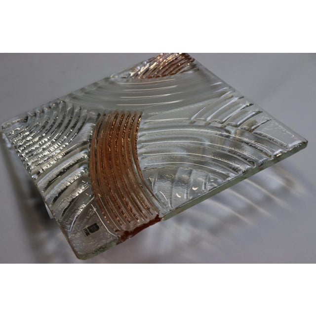 Itre Mid-Century Murano Hand Cast Glass Panel For Sale - Image 4 of 8