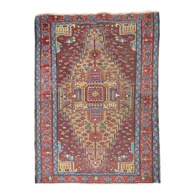 Early 20th Century Persian Serab Geometric Rug - 3'4" x 4'5" For Sale