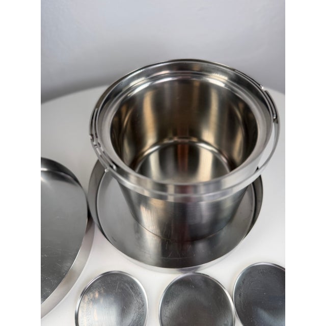 1970s Danish Cylinda-Line Bar Set in Stainless Steel by Arne Jacobsen for Stelton, 1970s, Set of 12 For Sale - Image 5 of 10