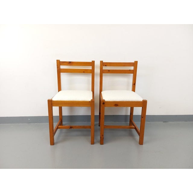 Set of Pine Chairs with Fabric Seats, 1970s For Sale - Image 18 of 18