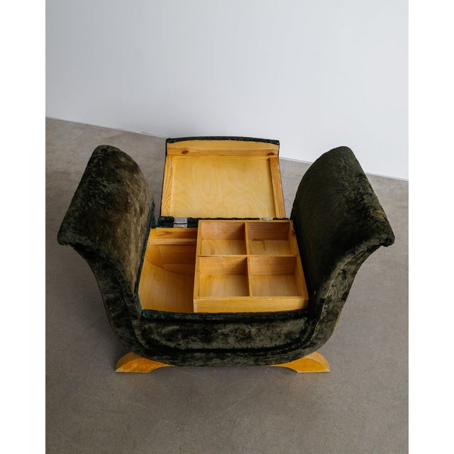 Swedish Mid-Century Modern Sculptural Stool in Greet Velvet, 1950s For Sale - Image 6 of 7