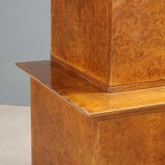 Art Deco Display Cabinet Veneered in Maple Burl For Sale - Image 11 of 16