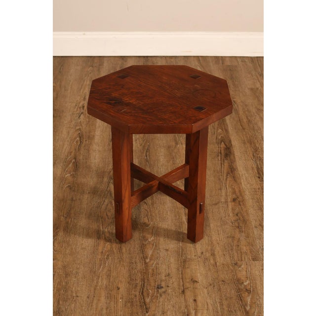 Stickley Mission Collection Oak Octagonal Tabouret Table For Sale - Image 15 of 18
