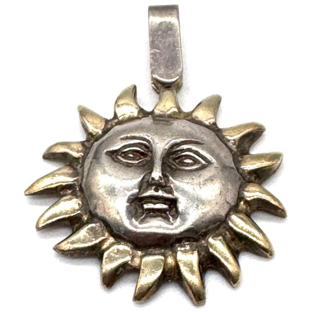 Sergio Bustamante Sterling Silver & Gilt Sun Face Pendant Limited Edition 6/99 For Sale - Image 12 of 18