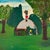 Lovely Naive Folk Art Primitive Antique Painting of a White Cottage in a Rural Green Field Scene For Sale In New York - Image 6 of 9