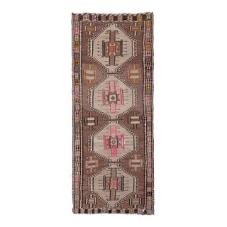 Vintage Turkish Kars Wool Kilim Rug For Sale