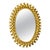 Mid-Century Gilt Metal Oval Sunburst Wall Mirror, 1950s For Sale