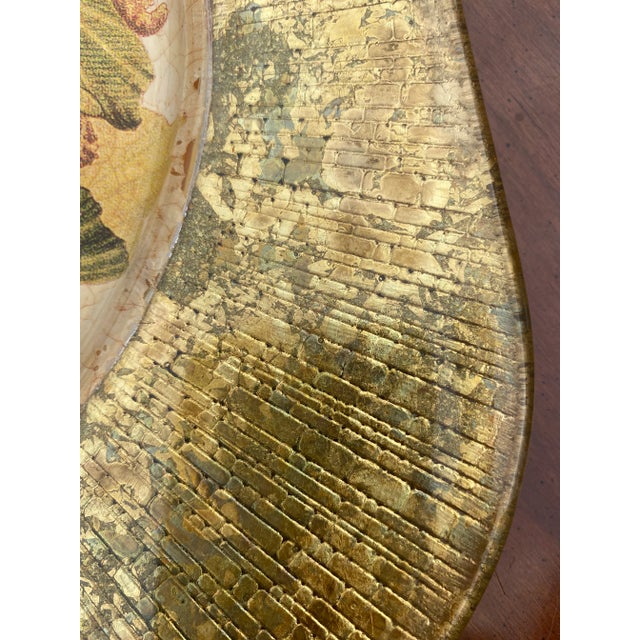 Vintage Lesley Roy Hand Made Decorator Reverse Painted Glass Plate For Sale - Image 10 of 12