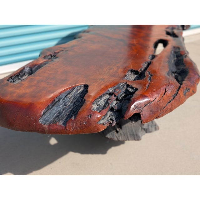 Vintage Monumental Live Edge Redwood Coffee Table, C1980s For Sale - Image 10 of 18