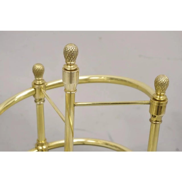 Brass Late 20th Century Sarreid Ltd Victorian Style Polished Brass & Cast Iron Spiral Umbrella Stand For Sale - Image 8 of 10