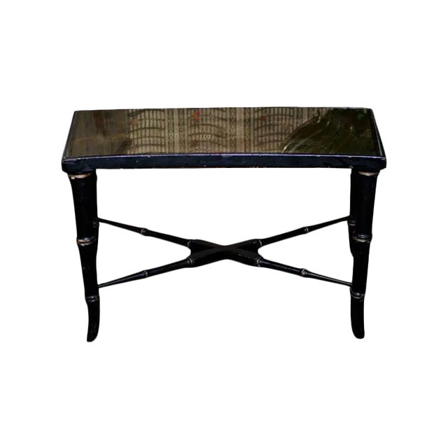 Midcentury Faux Bamboo Table For Sale