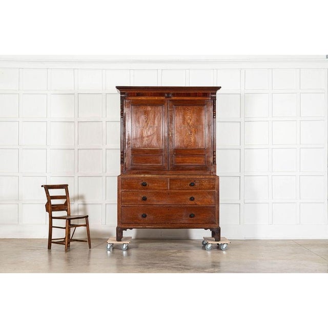 Large 19th Century English Georgian Oak Housekeepers Cupboard, 1820 For Sale - Image 4 of 18