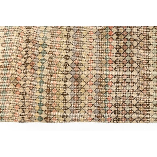 1960s Geometric Vintage Wool Runner For Sale - Image 5 of 10