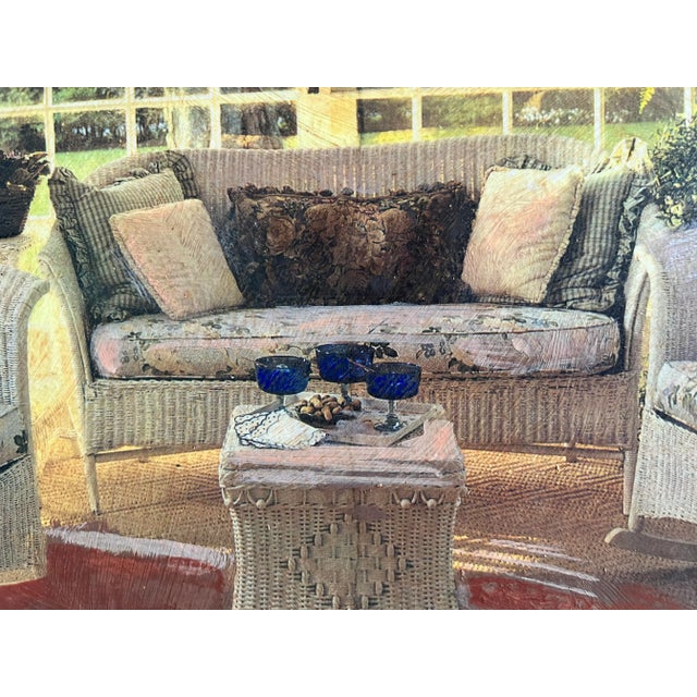 Wood Textile-Enhanced Interior Scene by Sharon Stoneburner – Signed & Framed For Sale - Image 7 of 13