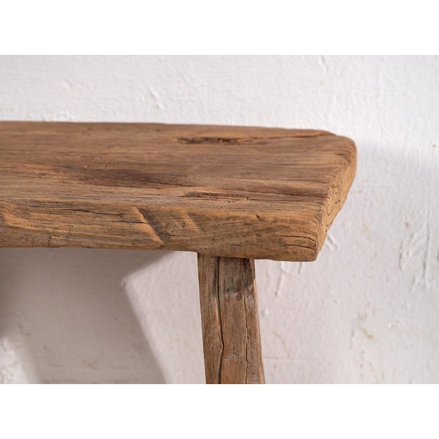 Antique Stool in Elm, 1900s For Sale - Image 6 of 7