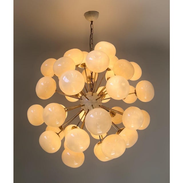 Not Yet Made - Made To Order 21st Century Nova Cream Murano Pebble Sputnik Chandelier by Fabio LTD For Sale - Image 5 of 8