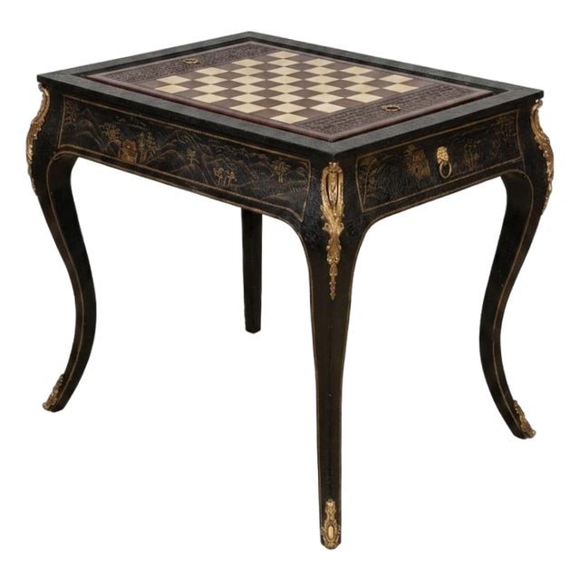 Vintage Maitland Smith Hollywood Regency 3 in 1 Chess Backgammon Games Table For Sale