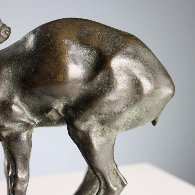 Bronze Fawn Sculpture attributed to Nando Conti For Sale - Image 4 of 9