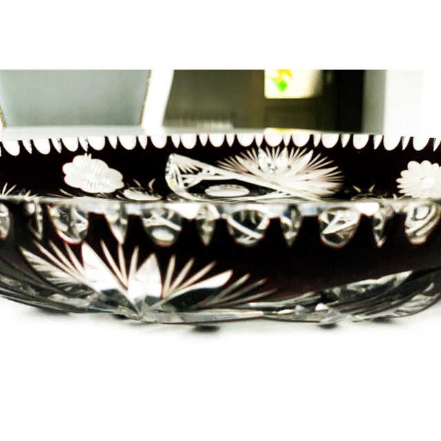Crystal Plate Handmade in Dark Fillet and Clear, 1970s For Sale - Image 13 of 18