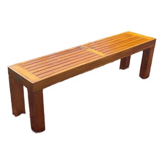 Teak Backless Bench, 5 Feet Long For Sale