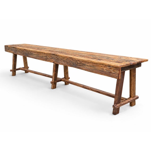 Axel Hjorth Style Rustic Farmhouse Reclaimed Barnwood Console Table - 138" For Sale - Image 10 of 12