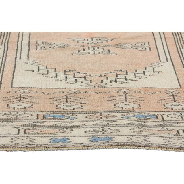 Vintage Peach Turkish Oushak Rug - 02'08 X 04'03 For Sale - Image 4 of 9