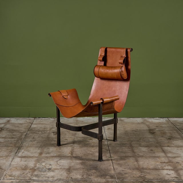 Jean-Paul Rykaert Leather Sling Chair For Sale - Image 11 of 16