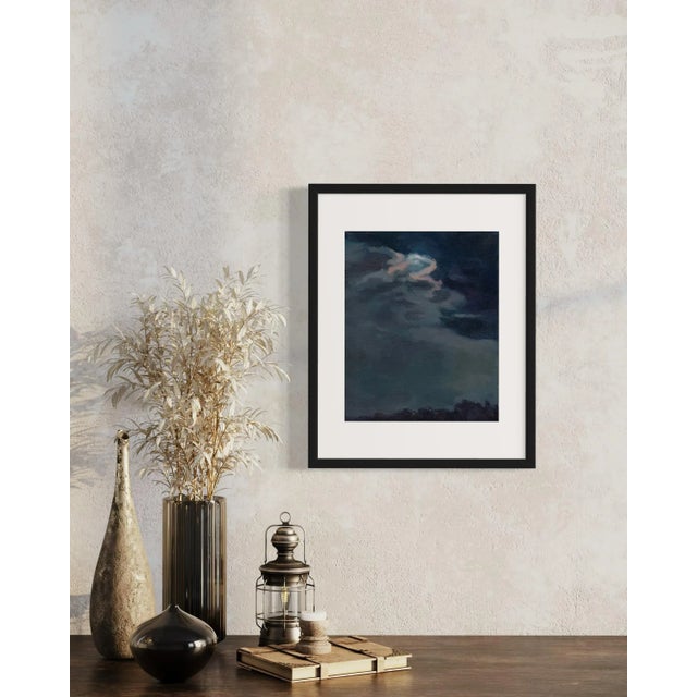 Michelle Farro Moon and Clouds Landscape Painting Print by Michelle Farro For Sale - Image 4 of 6