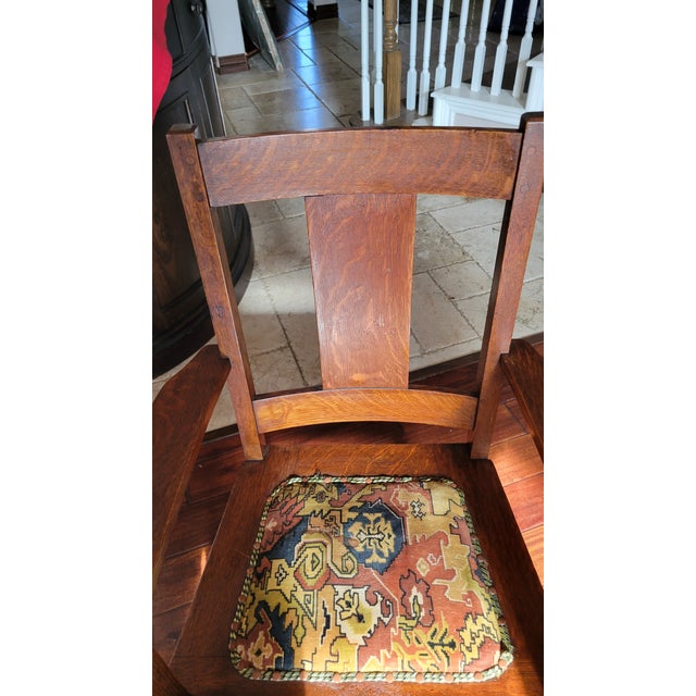 Traditional 1910s Antique Charles Limbert Oak Chair For Sale - Image 3 of 12