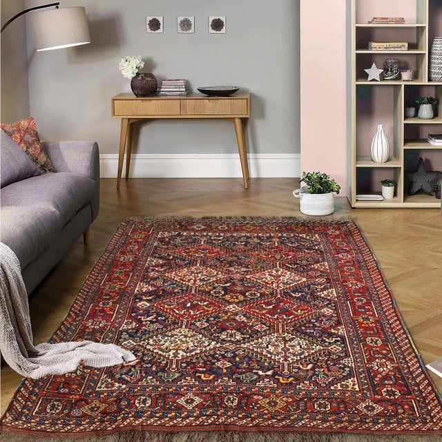 1920s 1920s Navy Blue Persian Antique Qashgaei For Sale - Image 5 of 5