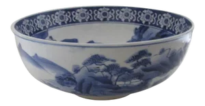 Japanese Blue and White Bowl c 1900