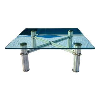 Mid 20th Century Faux Bamboo & Glass Coffee Table From McGuire San Francisco For Sale