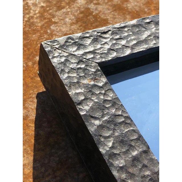 Black Vintage Art Deco Bauhaus Wall Mirror in Wrought Iron, 1930 For Sale - Image 8 of 12