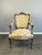 This antique walnut French frame is a great inspiration to a beautiful armchair. This Louis XV style antique armchair...