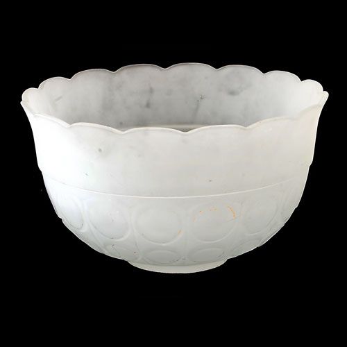 12pc MidCentury Frosted Glass Punch Bowl & Cups Chairish