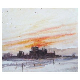 Herberts Mangolds, Sunset, 1970, Watercolor on Paper For Sale