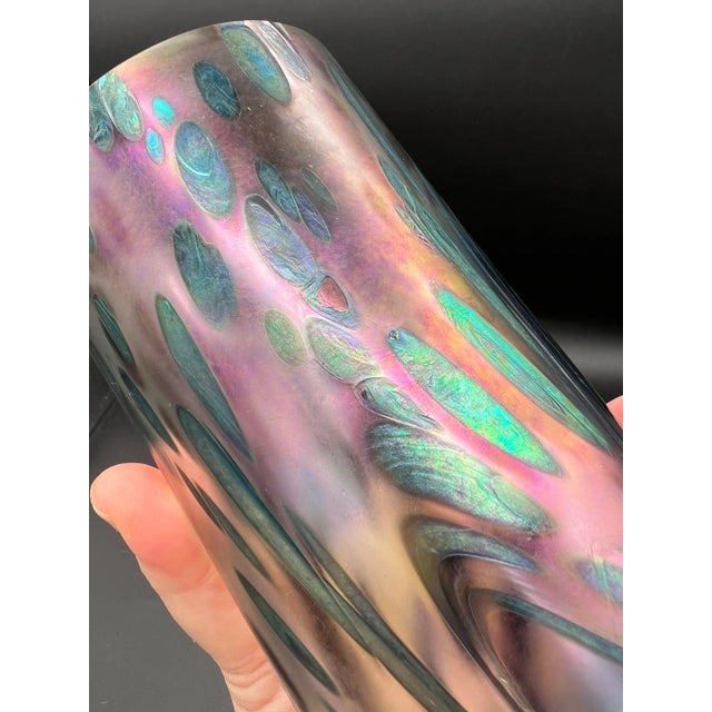 Stunning Vintage Brian Maytum Studio Signed 1985 Art Glass Vase For Sale - Image 4 of 12