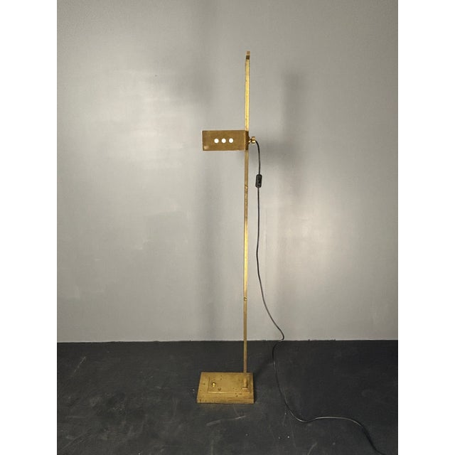 Art Deco Bauhaus Brass Adjustable Floor Lamp in the style of Marcel Breuer, 1980s For Sale - Image 6 of 18