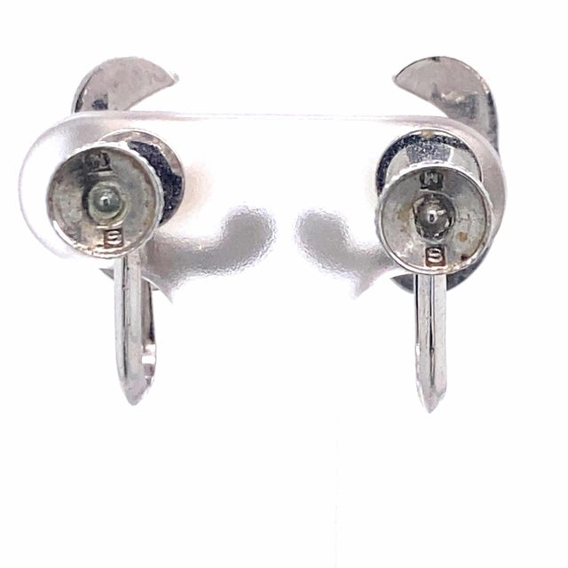 1990s Mikimoto Estate Akoya Pearl Clip On Earrings Sterling Silver 6mm 3.53 Grams, 2 pieces For Sale - Image 10 of 12