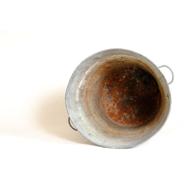 Large Antique Rustic Zinc Bucket, 1890s For Sale - Image 5 of 10