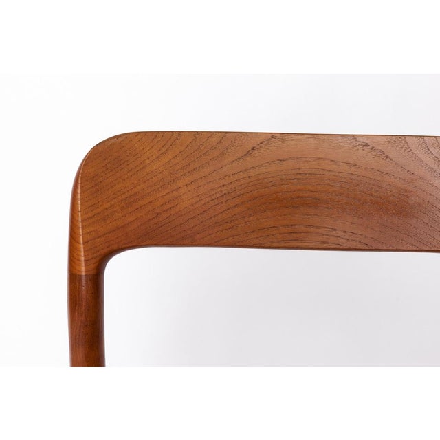 Mid-Century Danish Model 75 Chair with Papercord Seat by Niels Otto (N. O.) Møller for J. L. Møllers, 1950s For Sale - Image 3 of 8