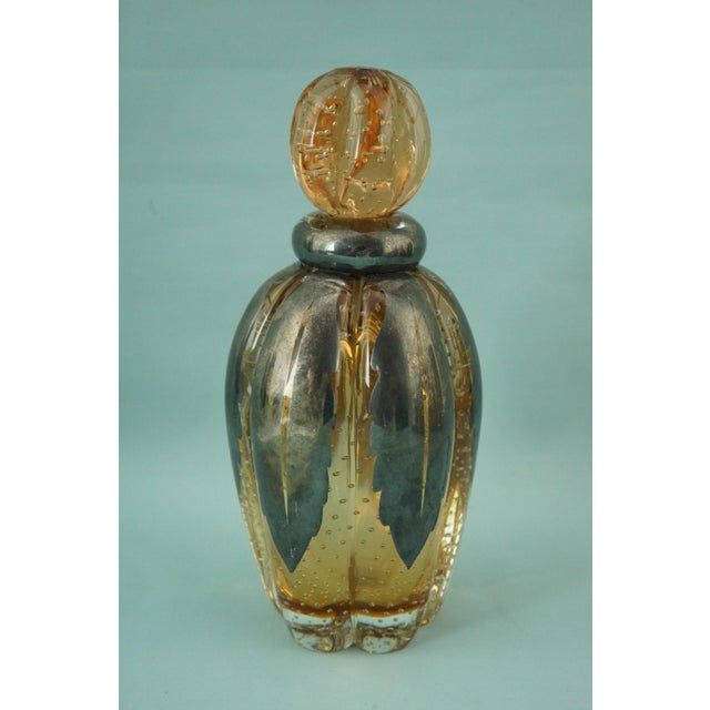Vintage Art Deco Bottle in Murano Pulegoso Glass by Flavio Poli, 1920s For Sale - Image 3 of 18