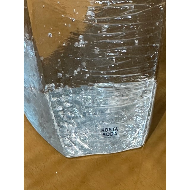 1990s Kosta Boda Cast Crystal Candle Holders- Set of 2 For Sale In Palm Springs - Image 6 of 6