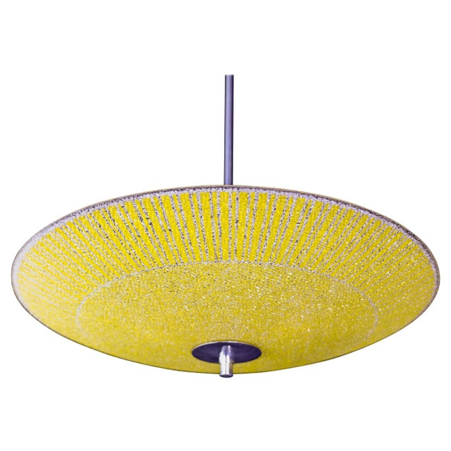 Mid-Century Glass Hanging Pendant Lamp, 1958 For Sale - Image 9 of 9