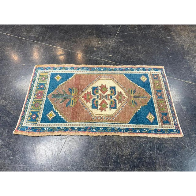 Turkish Turkish Mini Rug Oriental Hand Knotted Vintage Rug 1'9" x 3'2" #17896 For Sale - Image 3 of 8